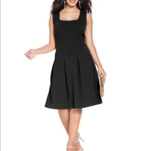 Spense black pleated work dress
